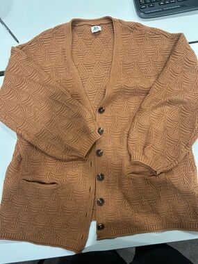 Anthropologie dRA Los Angeles Cozy Textured Knit Button-Front Cardigan